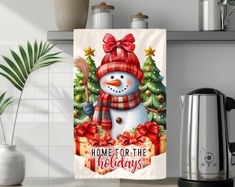Christmas Kitchen Towel PNG Design, Home for the Holidays Tea Towel Sublimation Png, Christmas House Chef Cooking Lover Gift PNG
