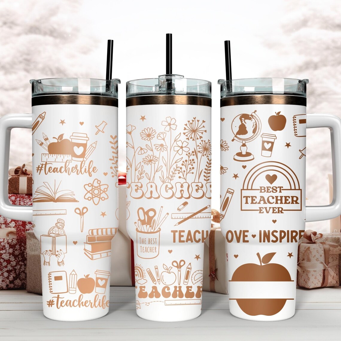 Teacher Appreciation Laser Engraved Full Wrap Design for 40oz Tumbler ...