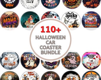 110+ Halloween Car Coaster Bundle, Pink Halloween Coaster png, car Coaster png Bundle, Spooky Car Coasters, Car Coaster Sublimation Designs