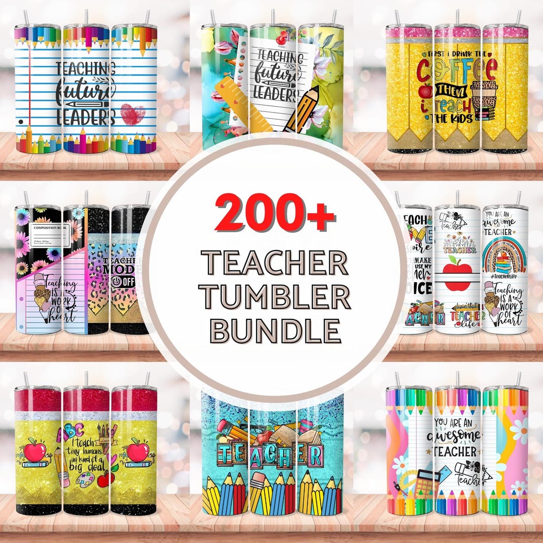 Teacher Tumbler Wrap Bundle: 200+ Sublimation Designs (PNG) - Etsy