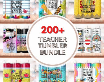 200+ Teacher Tumbler Wrap Bundle, 20oz Skinny Tumbler Teacher Appreciation, Add Name Teacher Back To School Sublimation, Teacher Life Png
