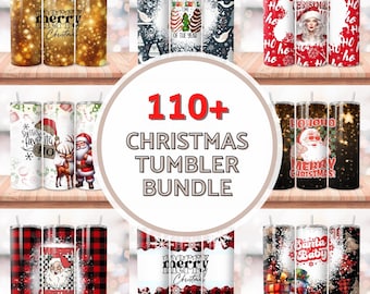 110+ Christmas Tumbler Wrap Bundle PNG , Santa 20oz Skinny Tumbler , Christmas PNG Sublimation Design, Tumbler Bundle Instant Download