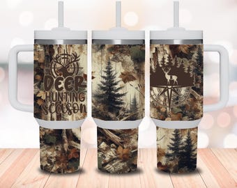 Deer Hunting 40oz Tumbler Wrap Sublimation, Funny Mens Png, Deer Hunting, Digital File Download, Tumbler Template Digital Download