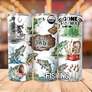 Bass Fish Tumbler Wrap: Fisherman Quote, Lake Life Design (Digital Download)