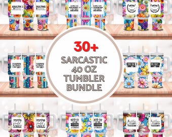 Sarcastic 40 oz Quencher Tumbler Bundle, Cheeky Wrap Sublimation, Sarcasm Tumbler Wrap Designs Sublimation Design, Funny Tumbler Wrap