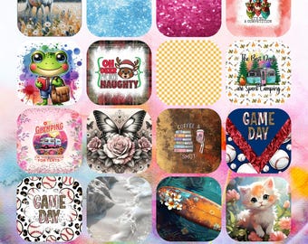 Mega Variety Square Coaster Bundle – 600+ Digital Designs – Sublimation PNG Coaster Set – Instant Download – Funny, Cute, Retro & More