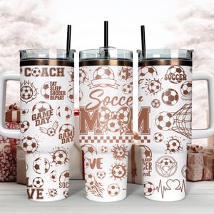 Fußball Mom Life 40oz Tumbler Laser Gravurdatei, Sport Mutter von Jungen Lasergravur, 40oz Quencher Coquette und Tore Tumbler Wrap SVGPNG