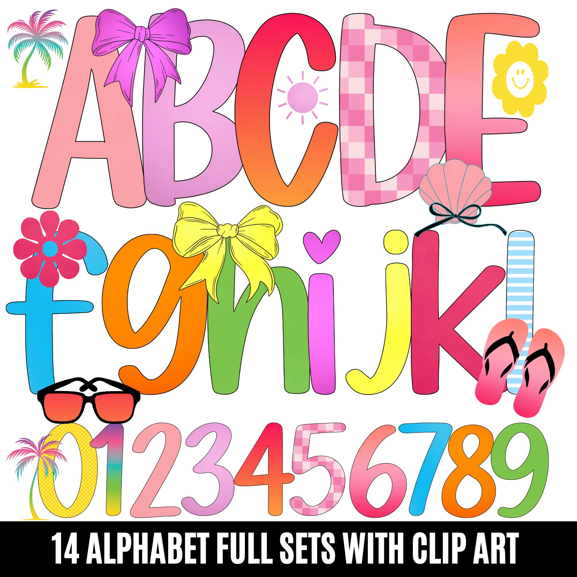 Preppy Bubble Summer Alphabet Letters | Spring Floral Alpha | Flower ...