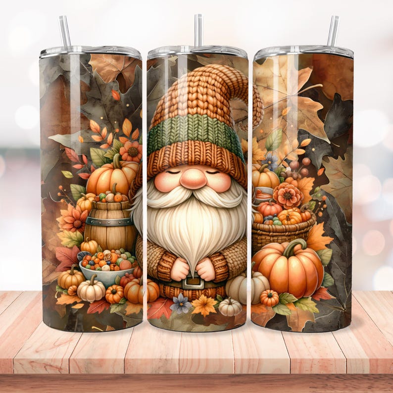 Fall Tumbler Wrap Bundle Pumpkin Season Autumn Floral PNG Seamless ...