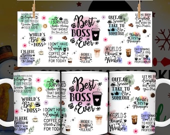 Funny Office Quotes Mug Wrap, Sarcastic Office Mug PNG Digital Download, 11oz & 15oz Sarcastic Quote Co-Worker Mug Wrap Sublimation Design