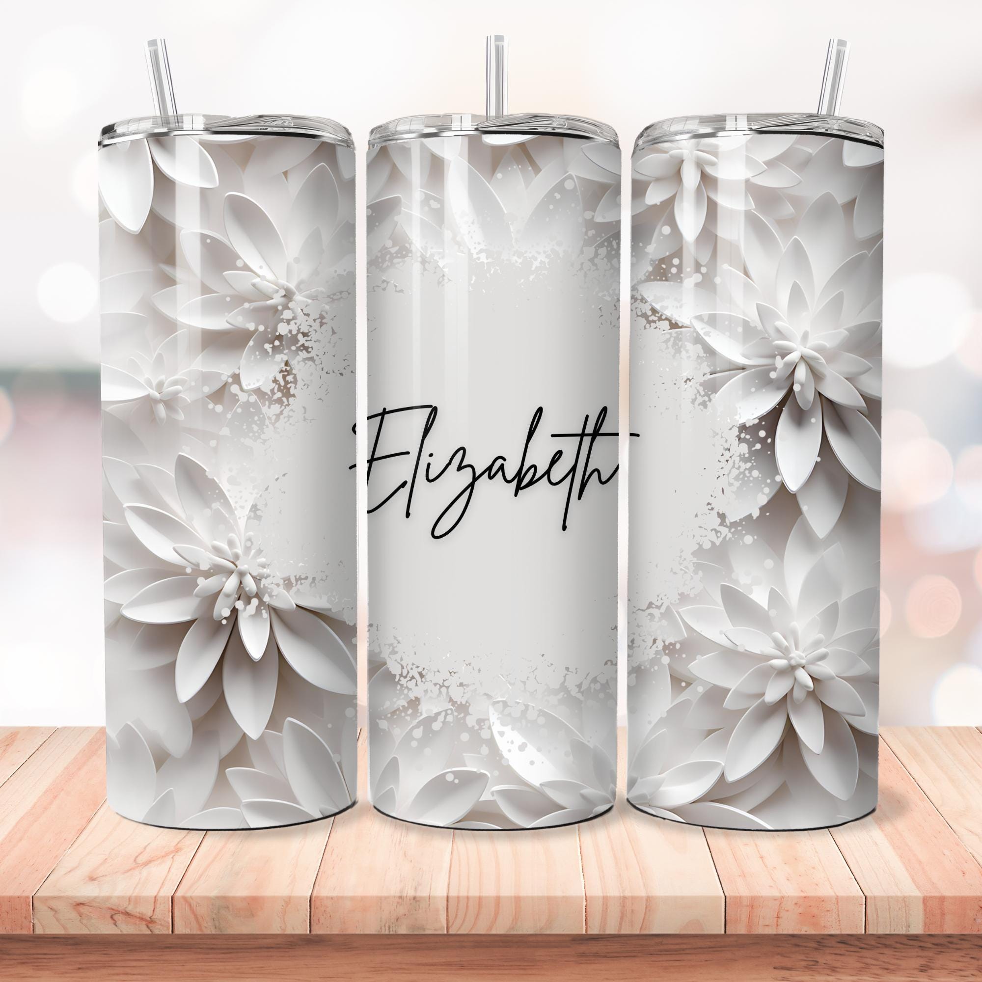 140+ Add Your Own Text Tumbler Wrap Bundle, 3D Floral Add Your Own Name ...