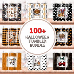 100+ Halloween Tumbler Wrap Bundle PNG Halloween Tumbler Wrap 20 oz Skinny Sublimation Design PNG, Gruseliger Tumbler Digitaler Download PNG