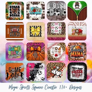 170+ Sports Coaster PNG Bundle: Game Day Sublimation Designs (Digital Download)