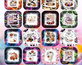 80+ Sarcastic Halloween Goose Square Coaster Bundle, Funny Witch Goose Pumpkin Sublimation PNG Digital Download