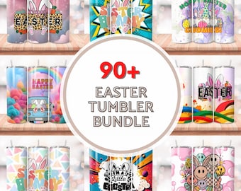 90+ Easter tumbler Wrap Bundle, 20oz Skinny Tumbler Sublimation, Bunny Tumbler Wrap PNG, Easter Sublimation Design, Colorful Flowers png