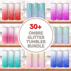 Puede incluir: Un conjunto de más de 30 diseños de vasos de brillo degradado. Los vasos presentan una variedad de colores, incluyendo rosa, azul, verde y rojo. Cada vaso tiene un efecto degradado con acentos de brillo.