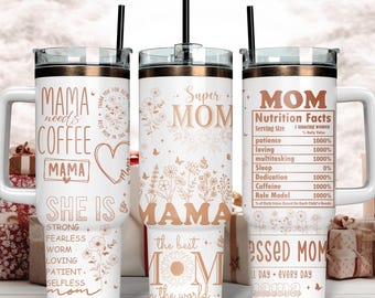 Design completo inciso al laser &quot;Mamma Mamma&quot; per bicchiere da 40 once, involucro laser per bicchiere da 40 once per la festa della mamma, download digitale, SVG per laser rotante