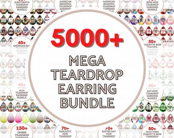 5000+ Teardrop Earring Bundle PNG | Mega Sublimation Earring Design Bundle | Faux Leather Earrings PNG | Printable Earrings Template