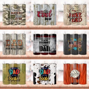 Dad Tumbler Wrap Bundle Funny Man Sayings Sublimation Father's Day Design 20oz Skinny Straight Dad Life Digital Download Grandpa Stepdad PNG image 2