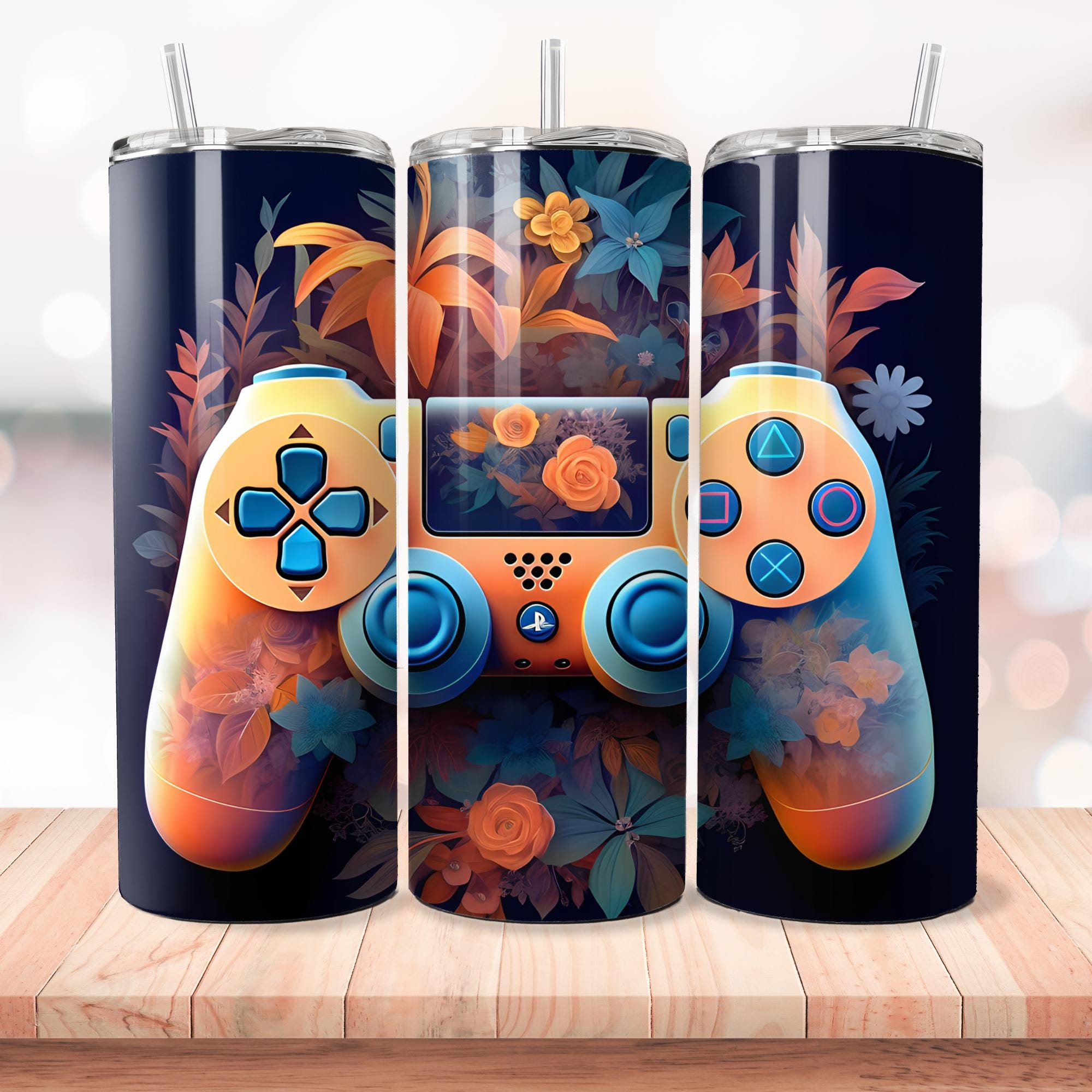 90+ Gamer Tumbler Wrap Bundle, 3D Game Controller Tumbler Wrap, 20oz ...