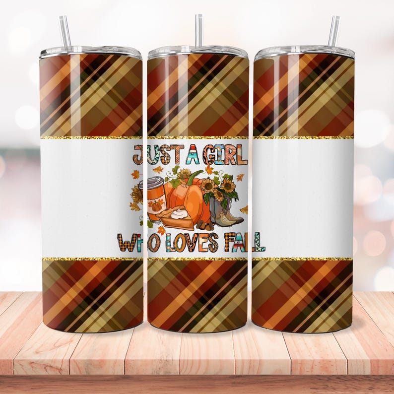 Fall Tumbler Wrap Bundle Pumpkin Season Autumn Floral PNG Seamless ...
