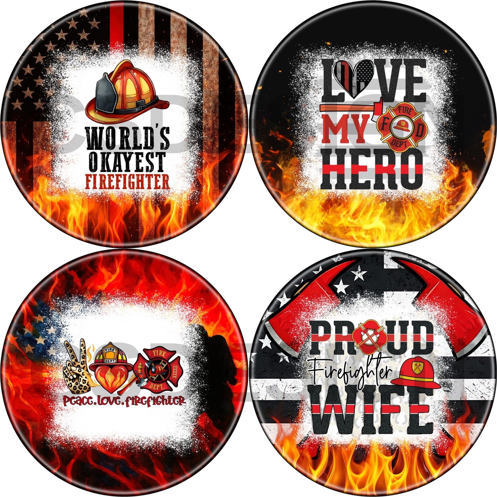 50+ Firefighter Car Coaster PNG Bundle – First Responder Sublimation ...