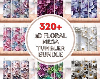 320+ 3D Floral Tumbler Wrap Designs Bundle, 3d flower wrap, 3D Flowers 20oz Tumbler Sublimation Designs, Floral Sublimation Designs PNG