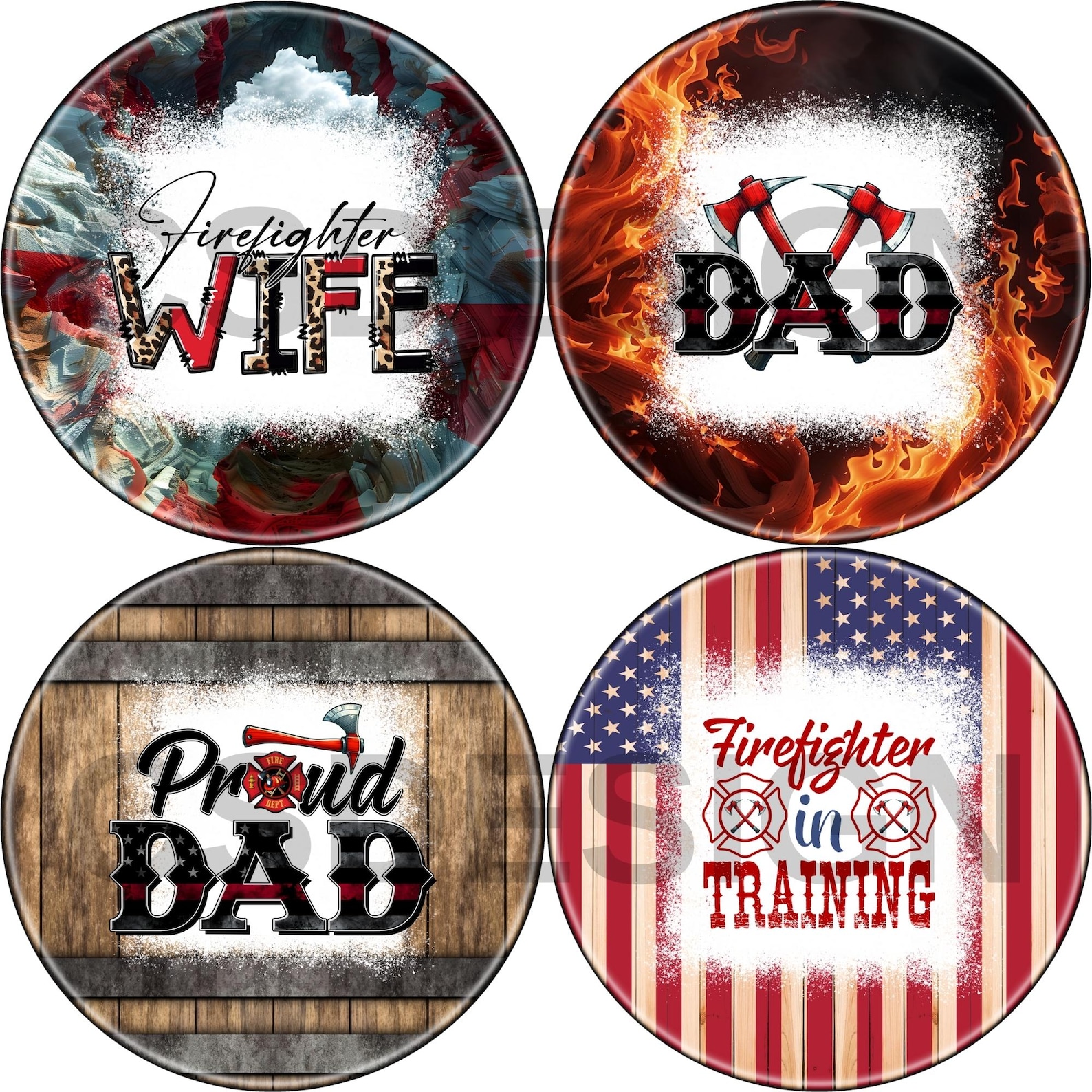 50+ Firefighter Car Coaster PNG Bundle – First Responder Sublimation ...