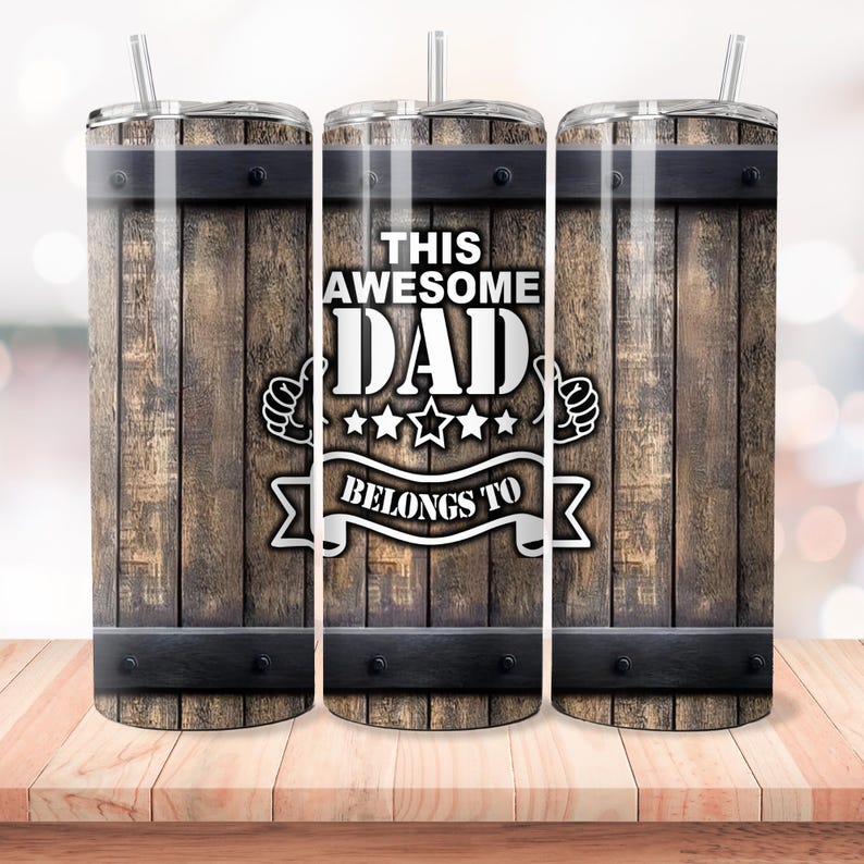 Dad Tumbler Wrap Bundle Funny Man Sayings Sublimation Father's Day Design 20oz Skinny Straight Dad Life Digital Download Grandpa Stepdad PNG image 6