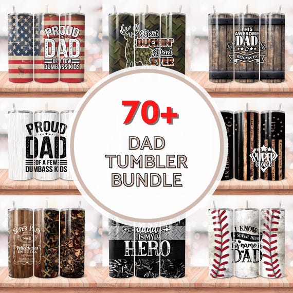 Dad Tumbler Wrap Bundle Funny Man Sayings Sublimation Father's Day Design 20oz Skinny Straight Dad Life Digital Download Grandpa Stepdad PNG