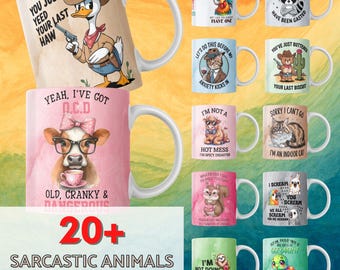 Sarcastic Coffee Mug Sublimation Bundlet | Sarcastic Quotes Mug Print | Funny Mug Design | Funny Quotes | Funny Cow Mug Print