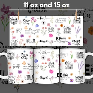 Bible Verse Mug, 11oz 15oz MUG Sublimation Designs, Mug Wrap Png, Do it Yourself, Christian Gift for Her, Mug sublimation, Digital Download