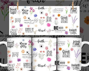 Bible Verse Mug, 11oz 15oz MUG Sublimation Designs, Mug Wrap Png, Do it Yourself, Christian Gift for Her, Mug sublimation, Digital Download