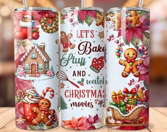 Christmas Movie Tumbler Wrap: Baking & Cocoa Design (Digital)