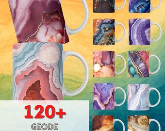 130+ Geode Agate Mug Wrap Bundle, Geode Agate 3D Mug Sublimation Designs, Mug Wrap Bundle Glitter Geode, Digital Download