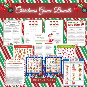 Christmas Game Bundle: Family Party Printable Games (PDF)