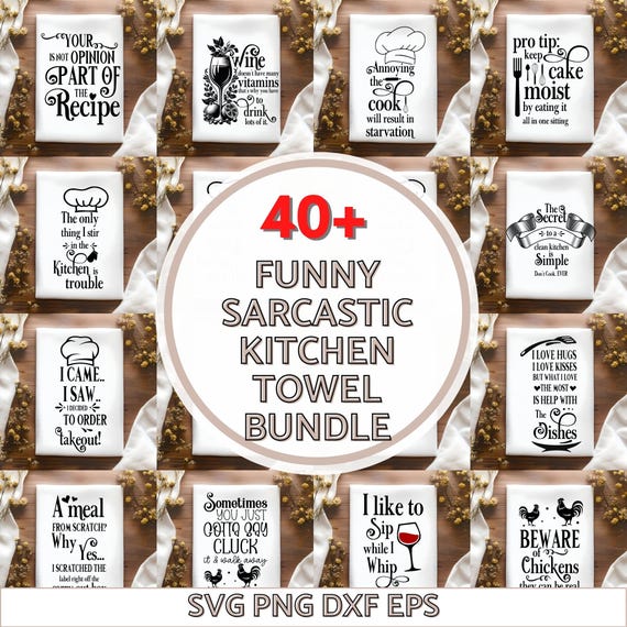 Funny Kitchen Towel Svg Bundle, Pot Holder Svg, Kitchen Designs Svg, Kitchen Quote, Baking Svg, Sarcastic Kitchen Quotes Svg, Cooking Svg