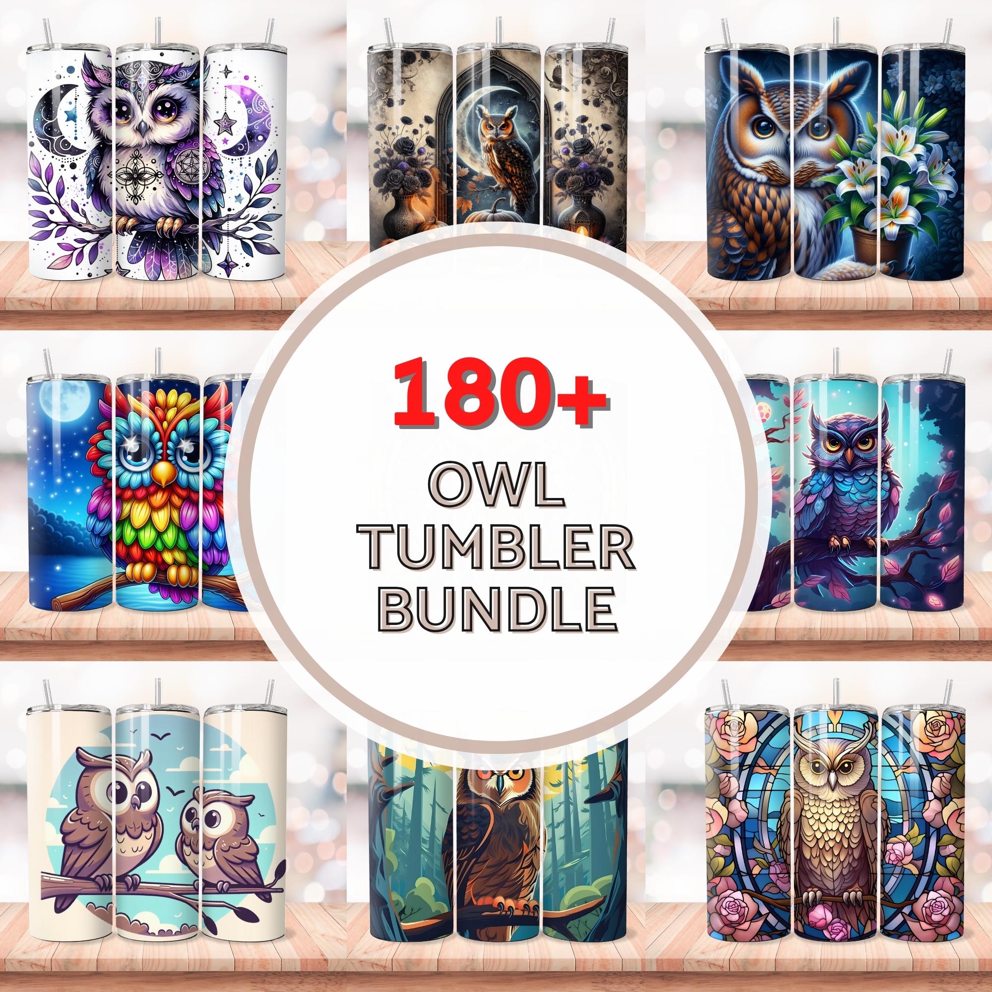 180+ Owl Tumbler Wrap Bundle, Owl Sublimation Design, 20oz Skinny Tumbler Wrap, Watercolor Tumbler,