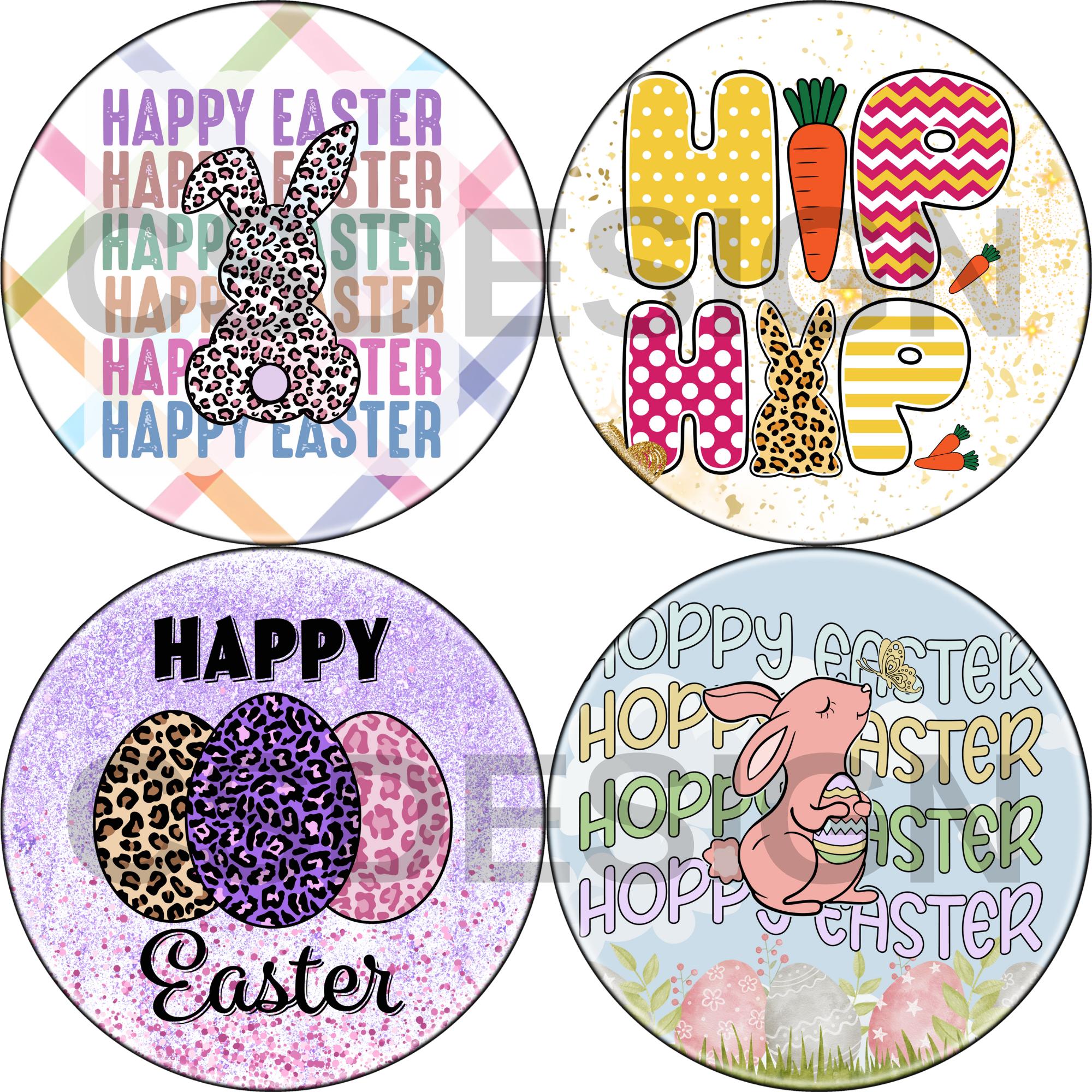 Funny Easter Car Coaster PNG Bundle Happy Easter Round Keychain PNG Set ...
