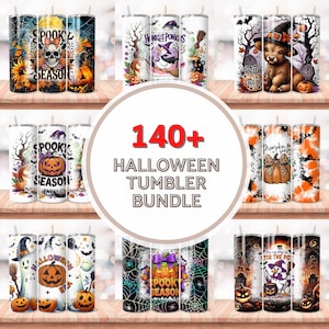 Halloween Tumbler Wrap Bundle: 140+ Spooky Sublimation Designs (Digital Download PNG)