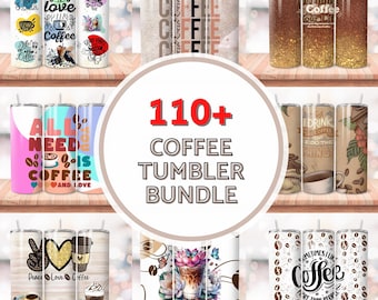 110+ Coffee Tumbler Wrap Bundle, Coffee Quotes Designs, Coffee Lover Tumbler PNG, Coffee Humor Tumbler, 20 oz Coffee Sublimation Designs