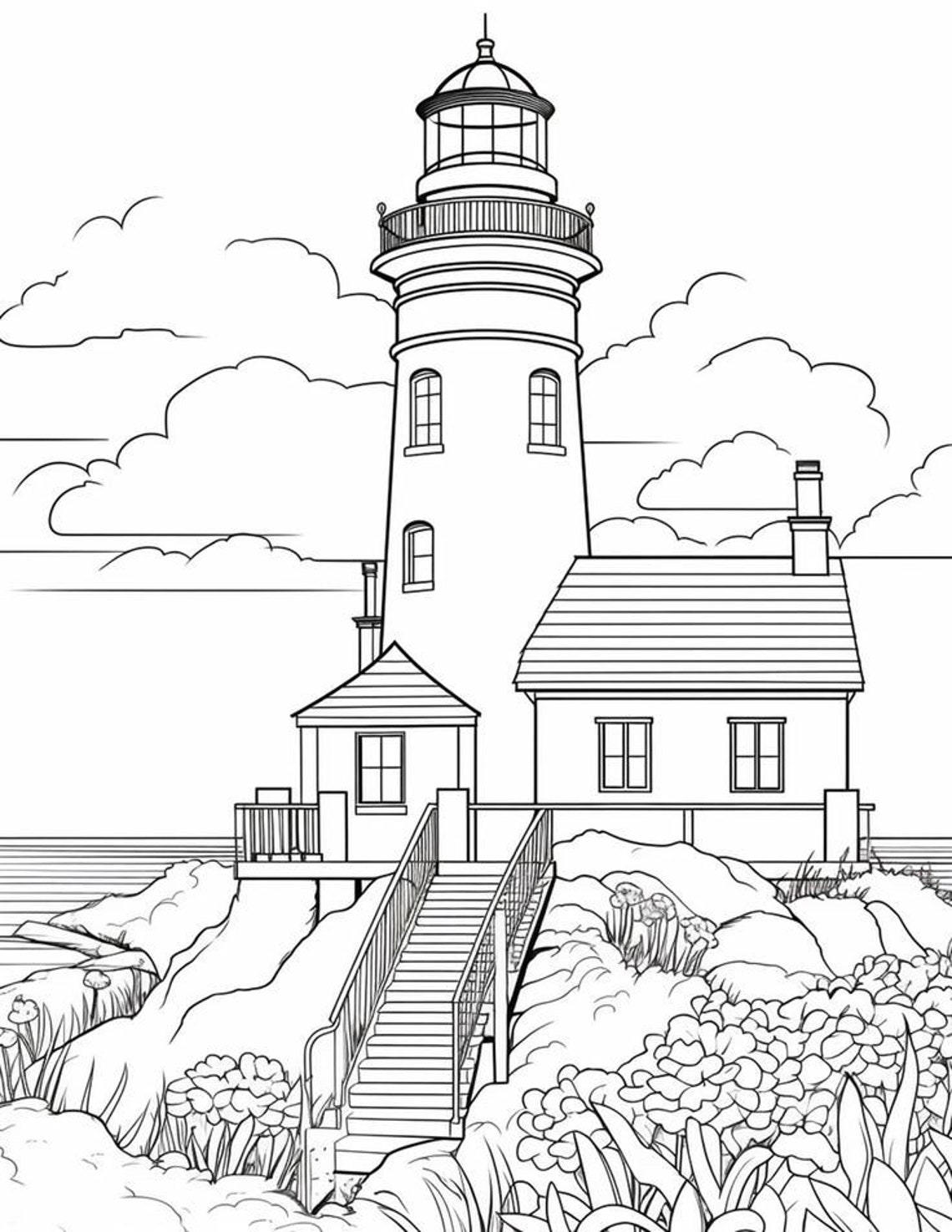 5 House With 22 Lighthouse Colouring Pages for Kids and Adults - Etsy
