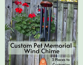 Personalized Pet Memorial Wind Chime, Pet loss gifts, Dog and Cat Loss Sympathy Gift, Remembrance gift, Custom Windchime Bereavement Gift