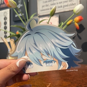 Chongyun Clear Peeker Sticker | Anime Peeking Decal