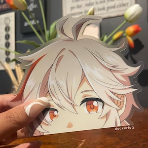 Kazuha Clear Peeker Sticker | Anime Peeking Decal