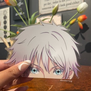 Gojo Clear Peeker Sticker | Anime Peeking Decal