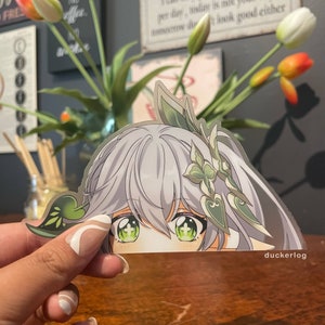 Nahida Clear Peeker Sticker | Anime Peeking Decal