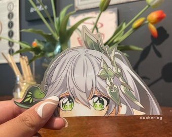 Nahida Clear Peeker Sticker | Anime Peeking Decal