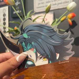 Xiao Clear Peeker Sticker | Anime Peeking Decal