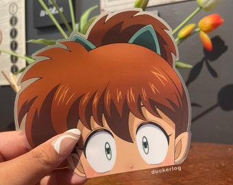 Pegatina transparente de anime para mirar a escondidas / Calcomanía de anime para mirar a escondidas